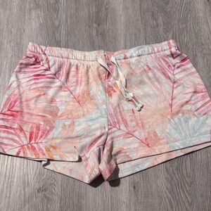 P.J. Salvage Pink and Orange Tropical Print Women's Pajama Shorts